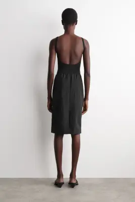 JUPE CRAYON À TAILLE FRONCÉE - NOIR — photo 3