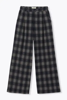 Pantalon large à carreaux
