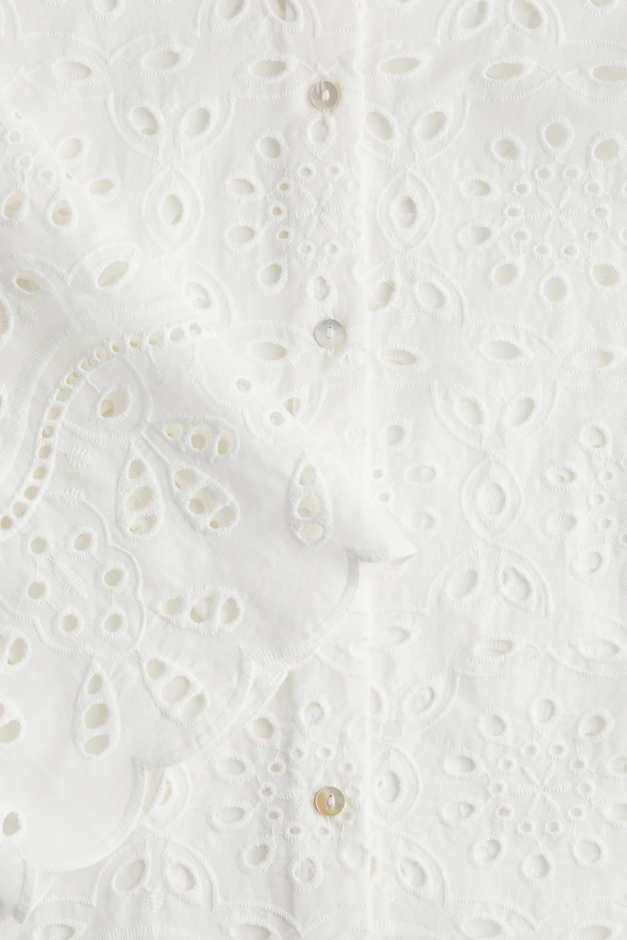 Chemise avec broderie anglaise - Blanc