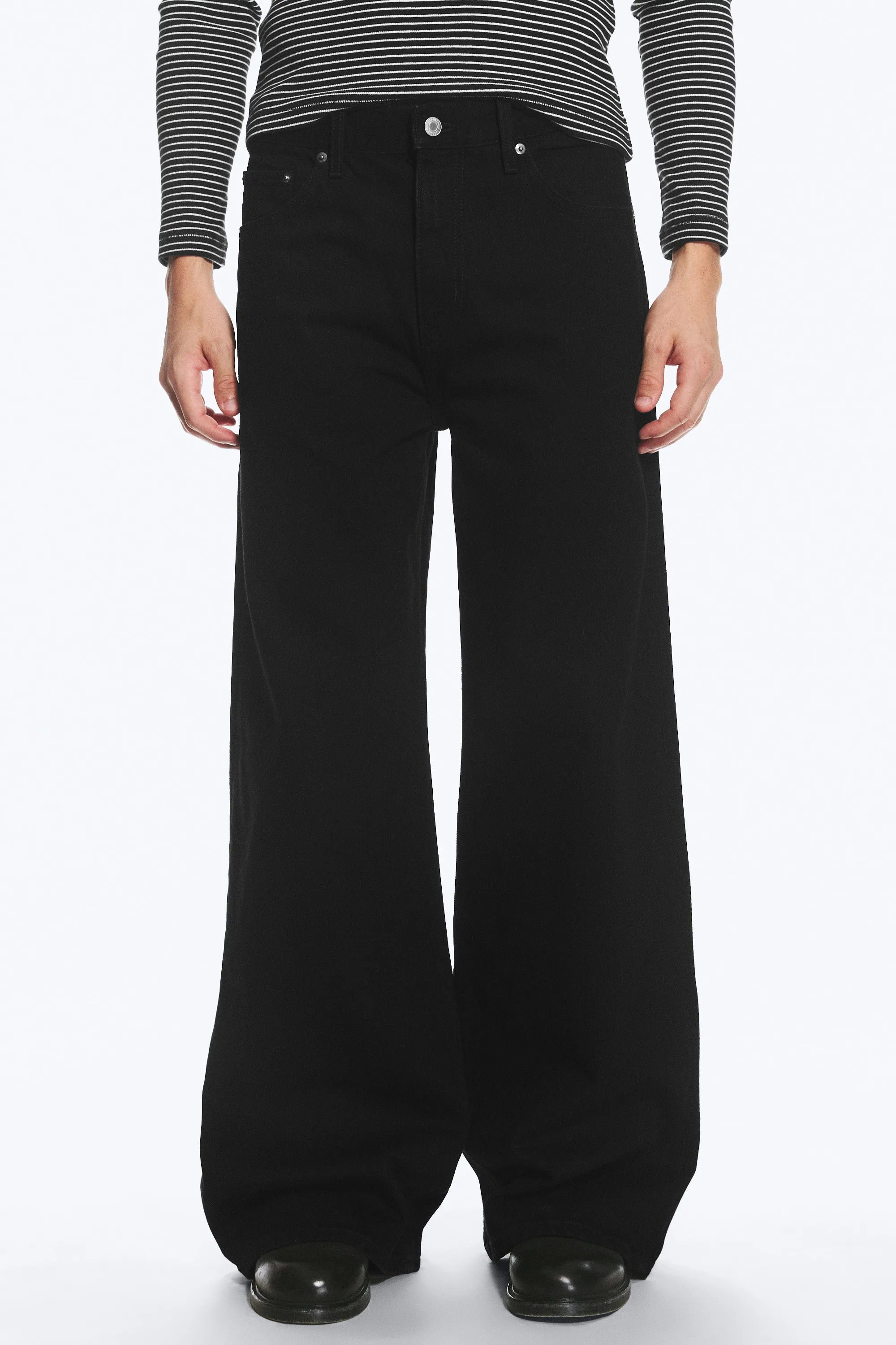 Jean large ample taille standard unisexe Solar - Noir
