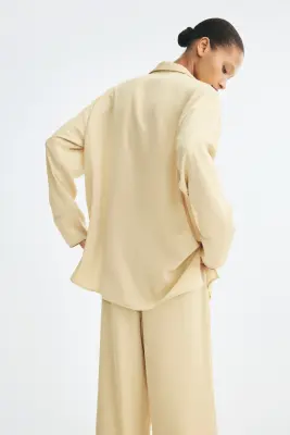 Chemise oversize - Jaune ancien — photo 3