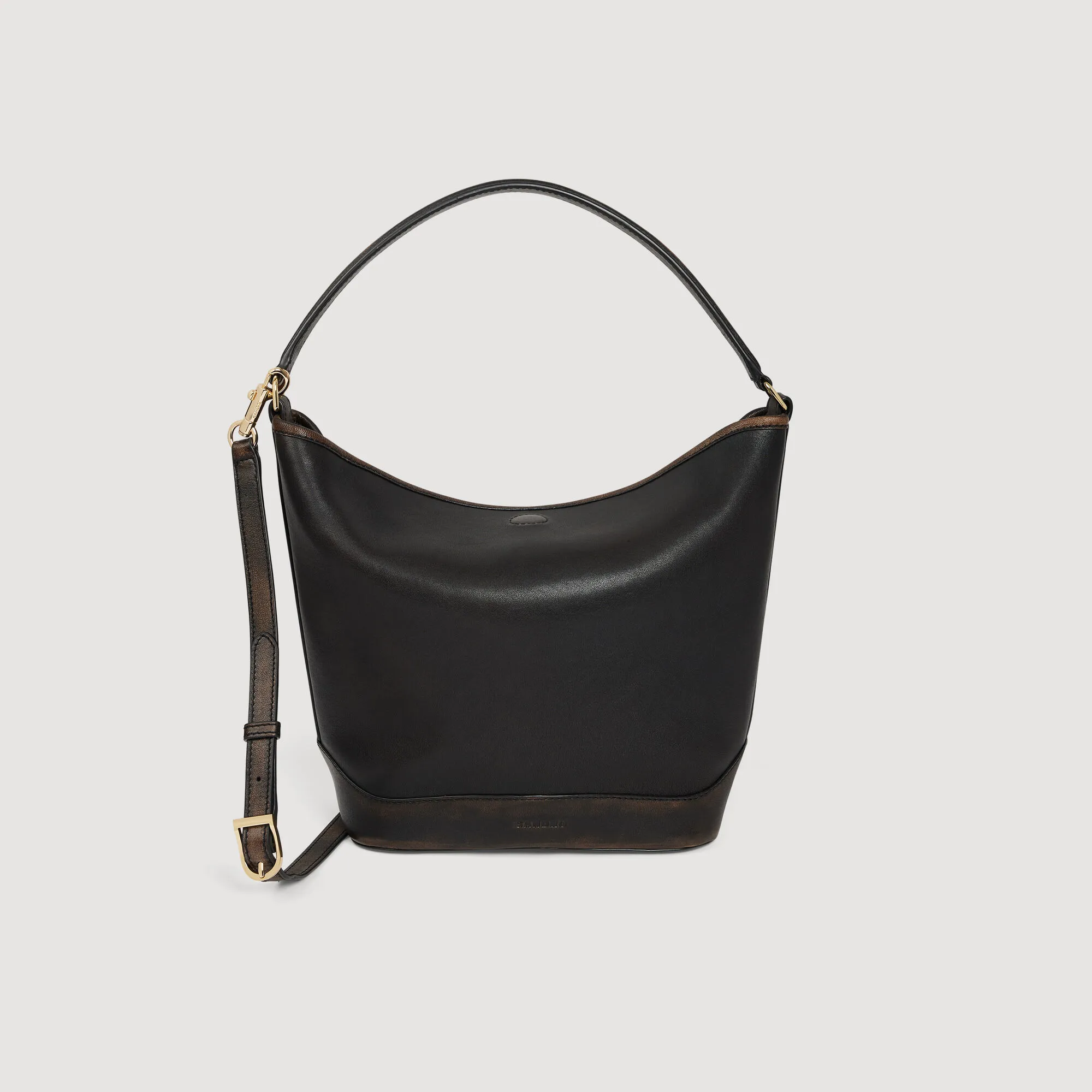 Sac seau TANGOSO en cuir vieilli