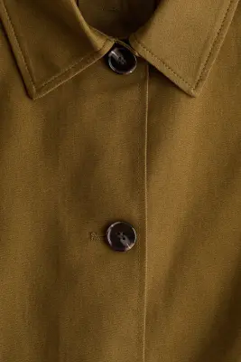 Veste façon trench en coton - Vert kaki foncé — photo 5