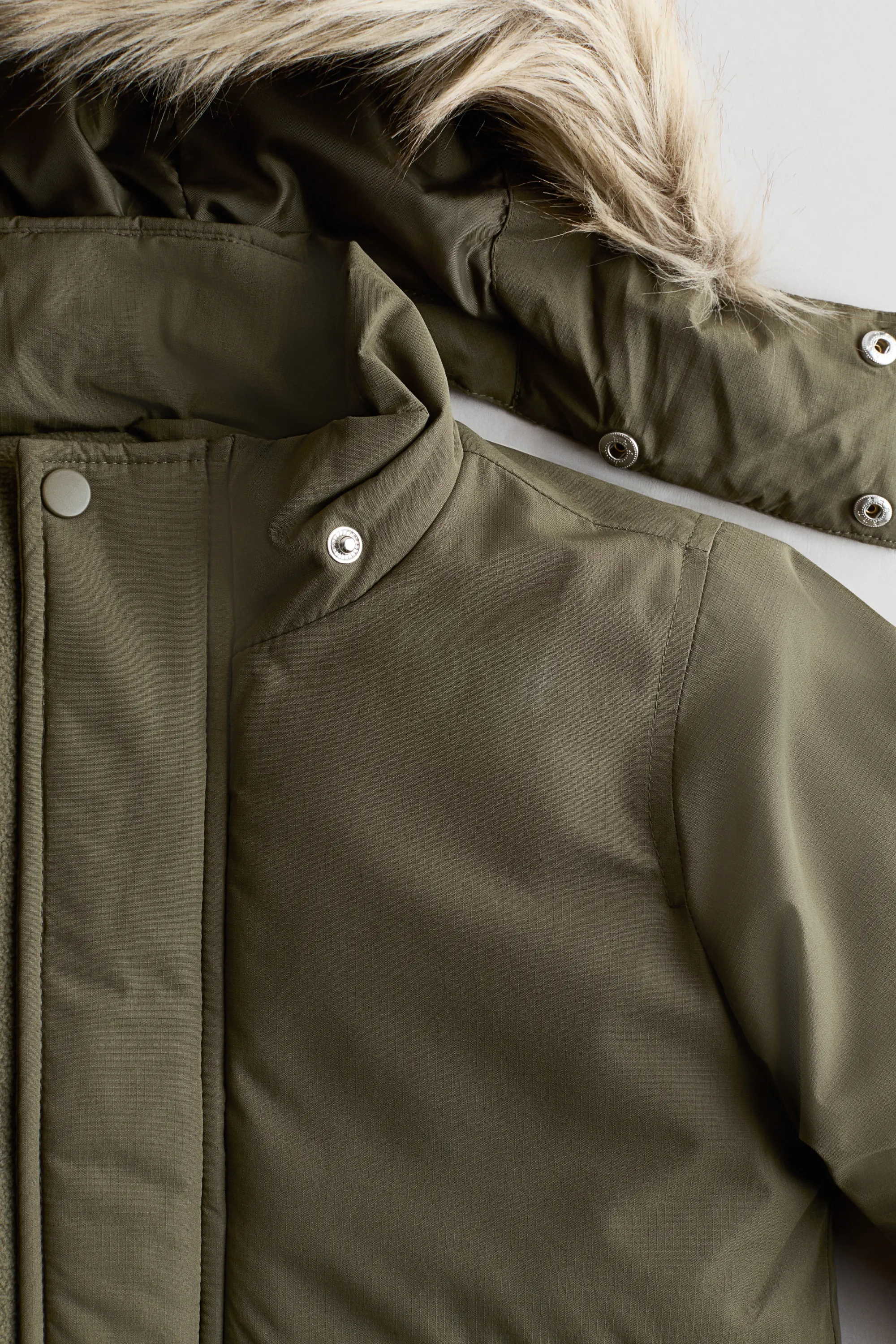 Parka déperlante matelassée - Vert kaki