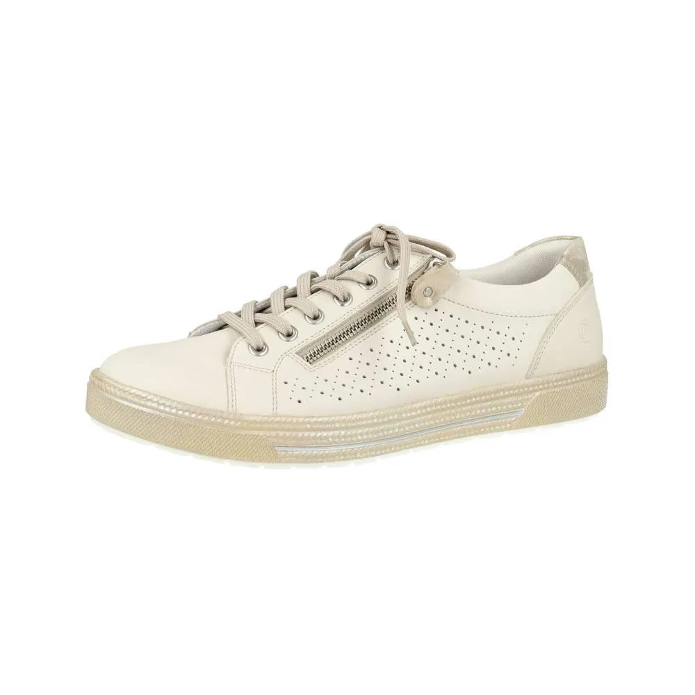 Baskets Remonte D1F04-80 Beige - Lacets Zip Grande Pointure Femme