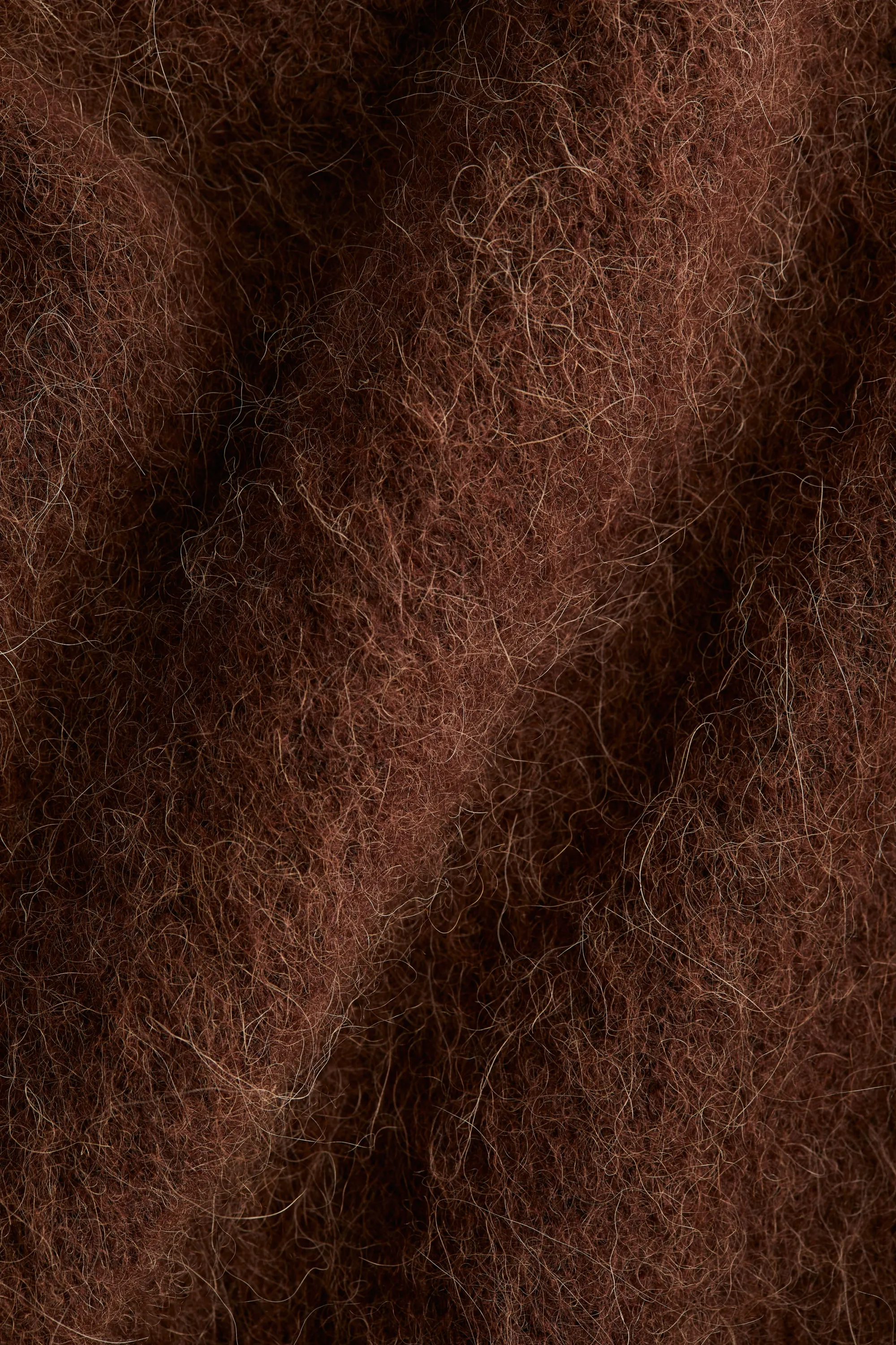 Pull sans manches en alpaga mélangé - Marron foncé