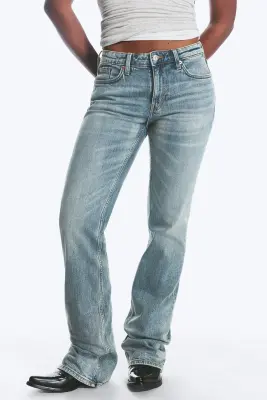 Jean bootcut slim taille mi-haute Tension - Perseus Blue - Bleu moyen — photo 1