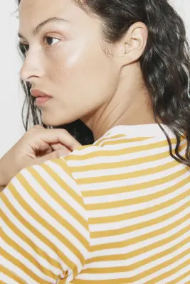 T-shirt en coton - Jaune/rayé — photo 1