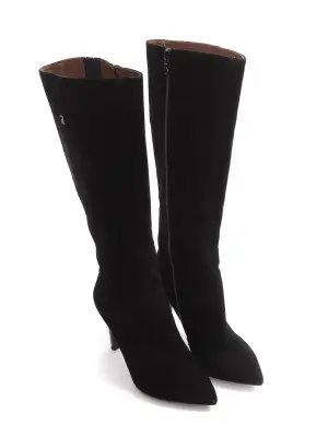 Bottes à talon fin et bout pointu en suede noir Prix boutique 290€ Taille 36 — photo 3
