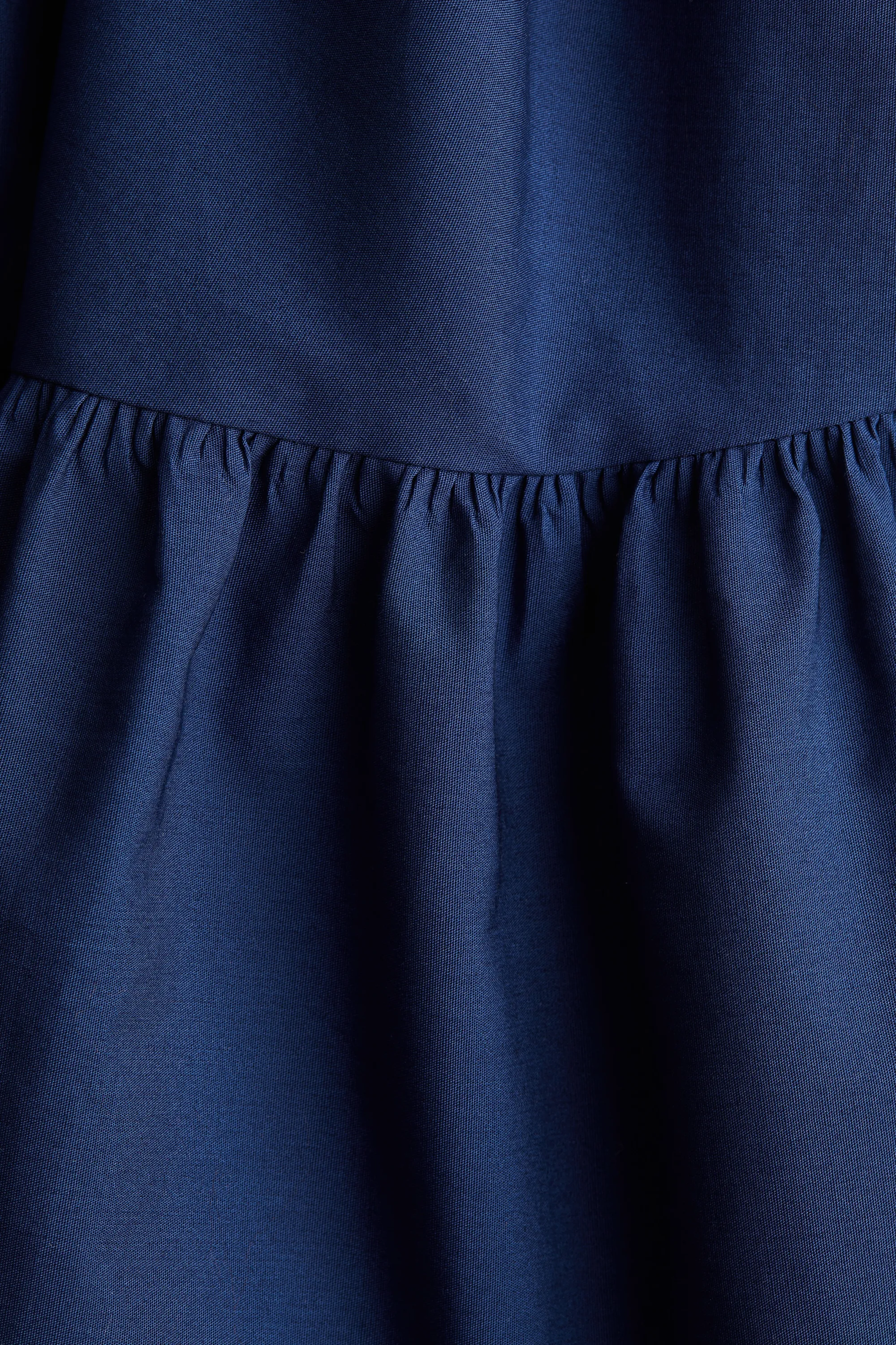 Robe épaules nues en popeline - Bleu marine