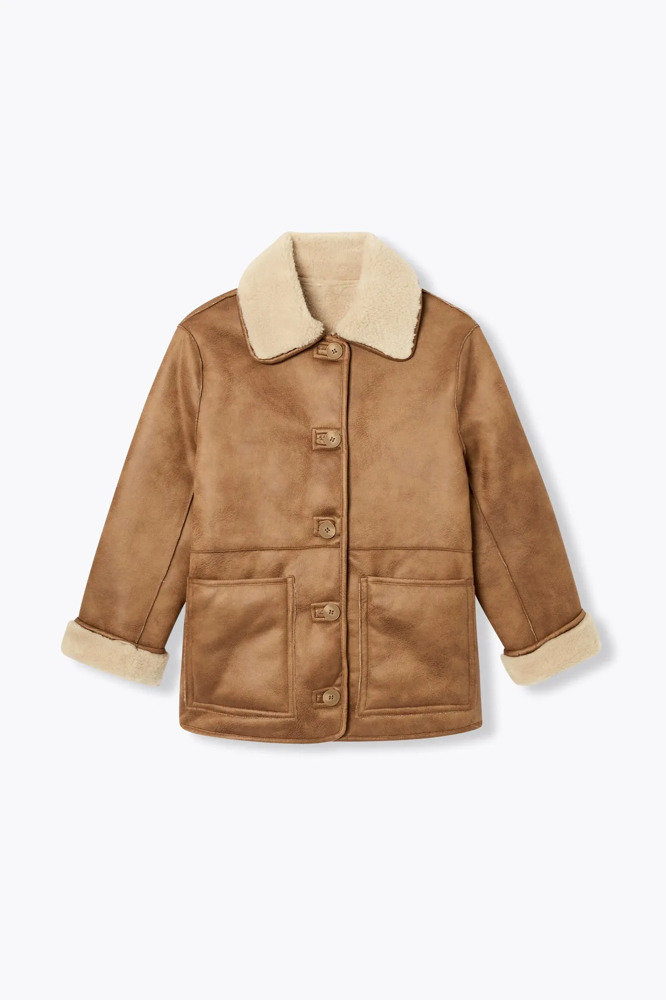 Manteau en moumoute réversible
