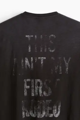 T-shirt Oversized Fit - Noir — photo 2