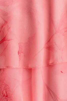 Robe asymétrique en mousseline - Rose/fleuri — photo 4
