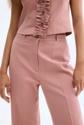 Pantalon évasé en twill - Rose ancien — photo 1