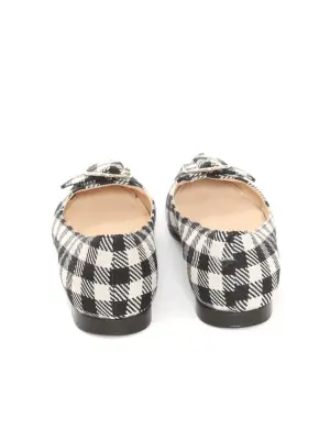 Ballerines bout pointu en laine à carreaux noir et blanc Prix boutique 830€ Taille 36 — photo 5