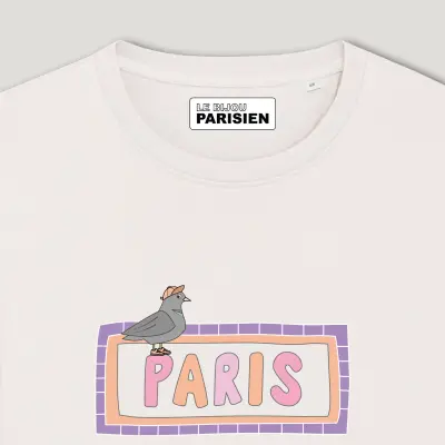 SWEAT-SHIRT ENFANT COTON BIO – PARIS - PIGEON - ÉCRU — photo 2