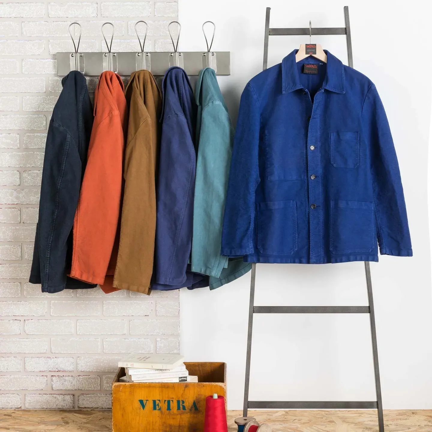Veste Workwear en Moleskine en Coton Bio 4M/5 - Bleu du Roy