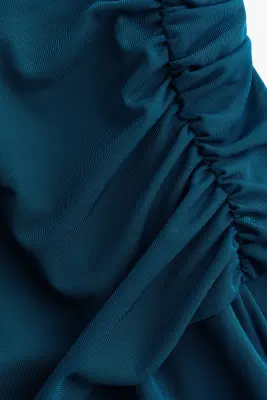 Jupe en jersey à effet drapé - Turquoise foncé — photo 4