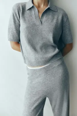 Polo à manches courtes - Gris chiné — photo 1
