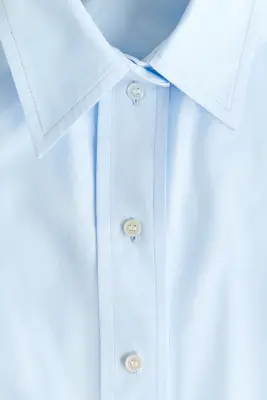 Chemise oversize en coton - Bleu clair — photo 4