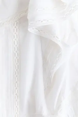 MAMA Blouse d’allaitement avec dentelle - Blanc — photo 3