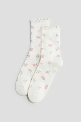Lot de 7 paires de chaussettes - Rose/fleuri — photo 1