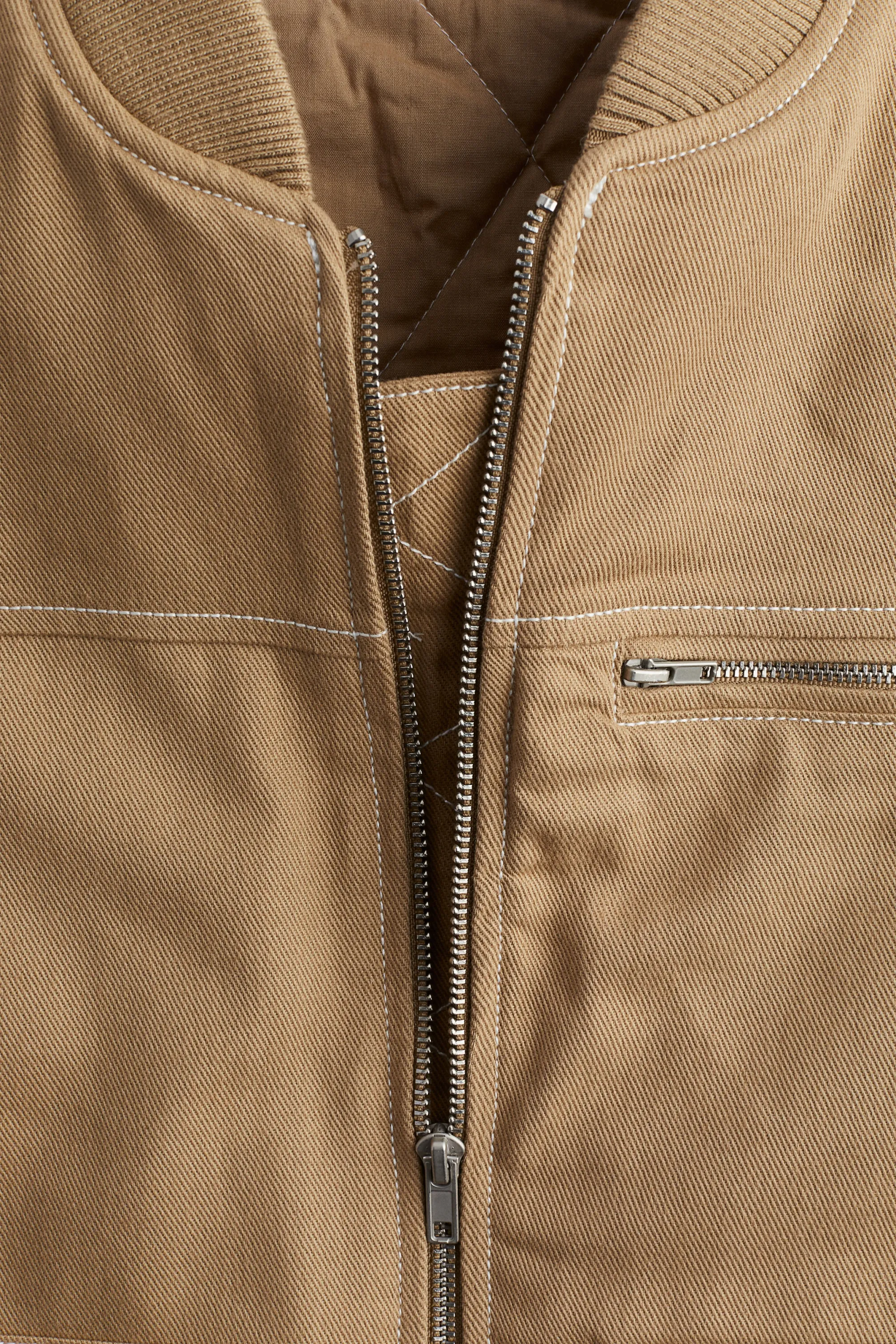 Veste saharienne sans manches en twill - Beige foncé