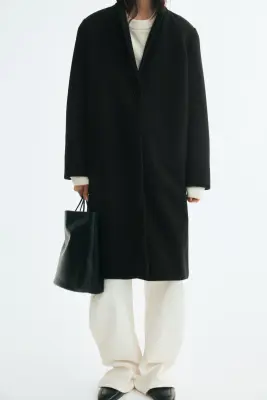 Manteau à fermeture droite - Noir — photo 1