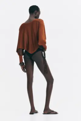 Top cape court - Orange brûlé — photo 3