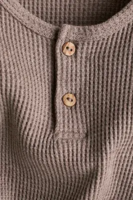 Ensemble 2 pièces en coton gaufré - Beige foncé — photo 2
