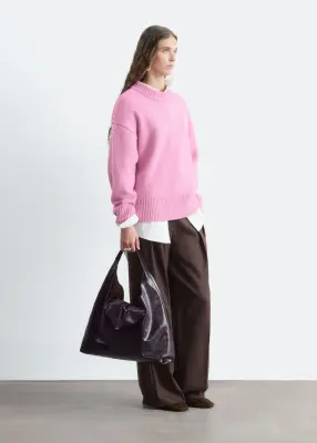 Pull oversize en laine - Rose — photo 5
