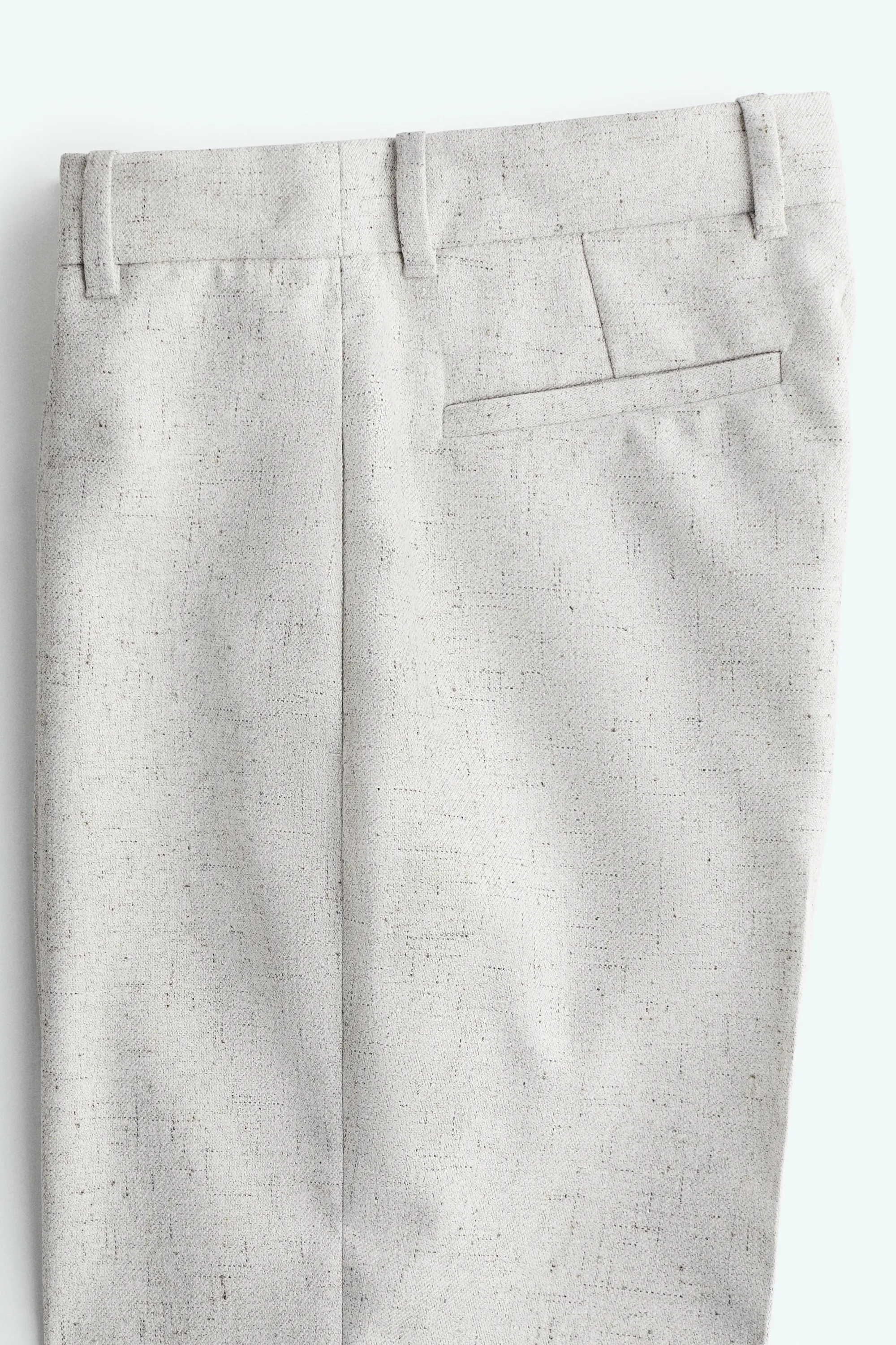 Pantalon évasé avec plis - Gris clair chiné