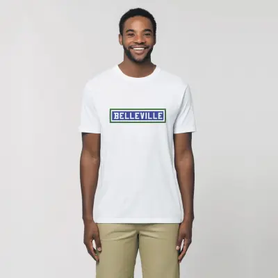 TEE SHIRT COTON BIO IMPRIMÉ - BELLEVILLE - BLANC — photo 4