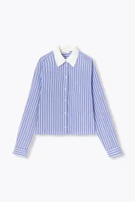 Chemise cropped rayée Femme — photo 1