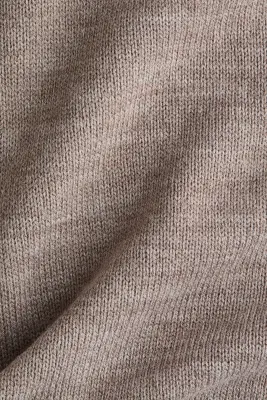 Pull col roulé en maille fine - Taupe — photo 4