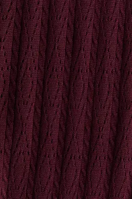Pantalon en maille pointelle - Bordeaux — photo 4