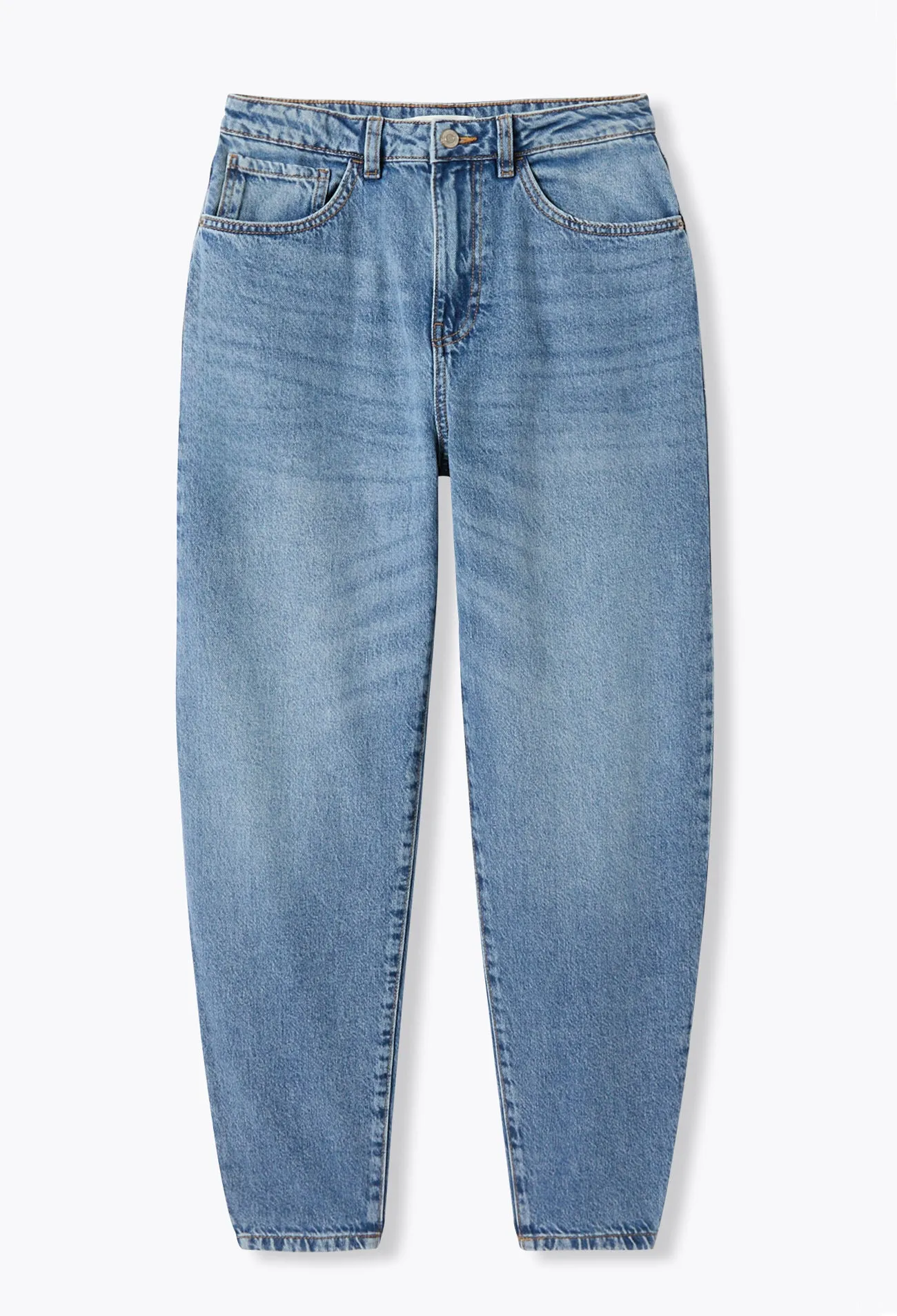 Jean balloon taille haute