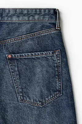 Short Relaxed en denim - Bleu denim foncé — photo 2