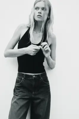 Wide Regular Waist Jeans - Bleu denim — photo 2