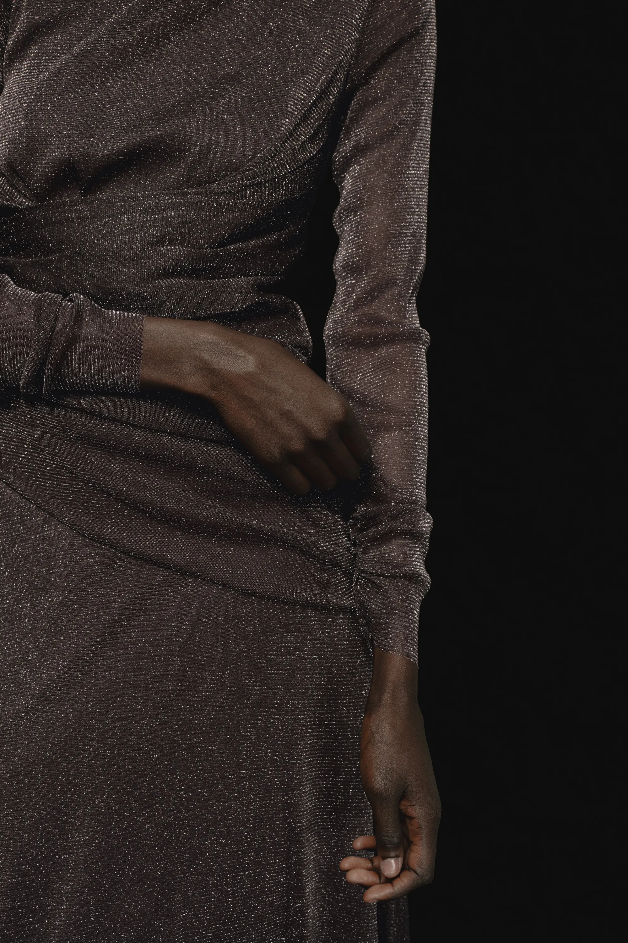 Robe en mesh scintillant - Marron foncé