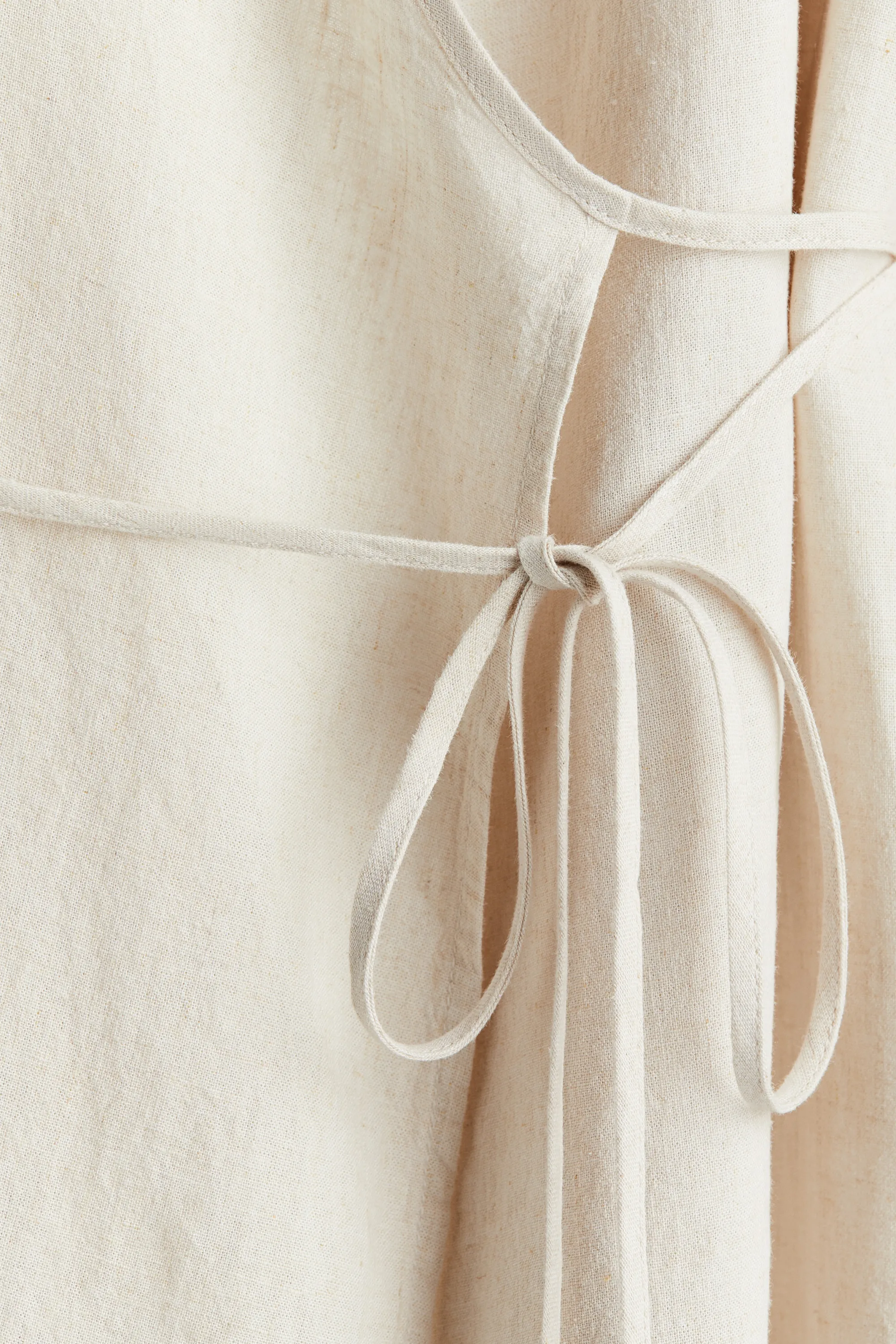 Robe de chambre en lin mélangé - Crème