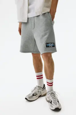 Short Relaxed Fit en molleton - Gris chiné — photo 1
