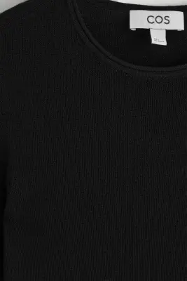 TOP À MANCHES LONGUES SANS COUTURE EN MÉRINOS - NOIR — photo 4