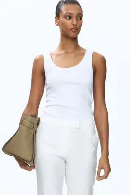 Pantalon chic en lin mélangé - Blanc — photo 2