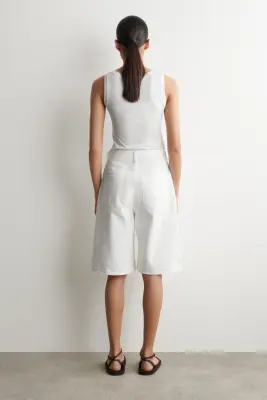 BERMUDA EN DENIM - BLANC — photo 3