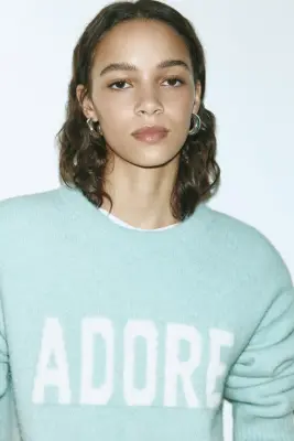 Pull avec motif jacquard - Turquoise clair/Adore — photo 1