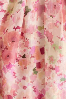 Robe dos nu avec liens à nouer - Rose pêche/fleuri — photo 4
