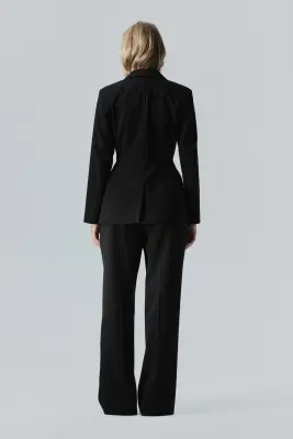 Blazer Wrinkle-resistant à fermeture croisée - Noir — photo 3