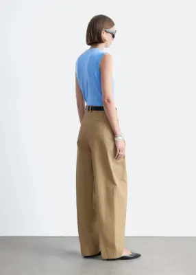 Pleated Barrel-Leg Trousers - Beige — photo 5