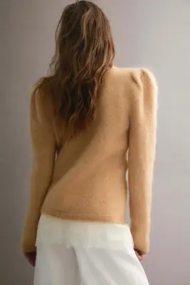 Pull en mohair mélangé - Beige — photo 2